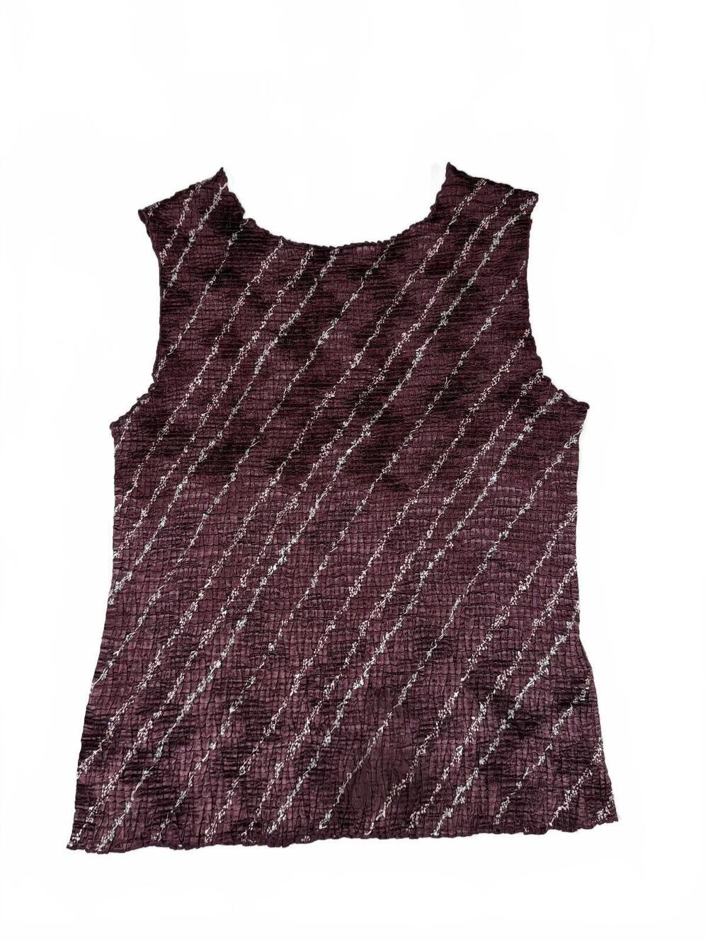 2000s Casual Corners Brown Accordion Stretch Tank Size L